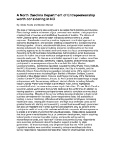 A North Carolina Department of Entrepreneurship worth considering in NC
