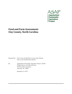 Food and Farm Assessment: Clay County, North Carolina