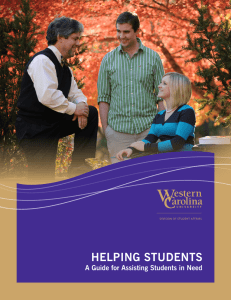 HELPING STUDENTS A Guide for Assisting Students in Need
