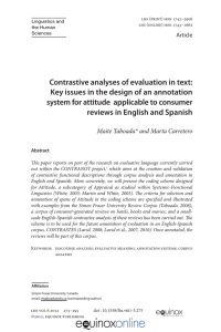 Contrastive analyses of evaluation in text: