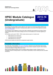 HPSC Module Catalogue (Undergraduate) 2015-16