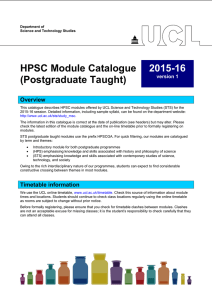 HPSC Module Catalogue (Postgraduate Taught) 2015-16