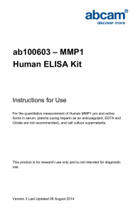 ab100603 – MMP1 Human ELISA Kit Instructions for Use