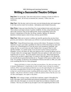 Writing a Successful Theatre Critique WCU Writing and Learning Commons