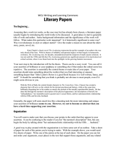 Literary Papers WCU Writing and Learning Commons The Beginning…