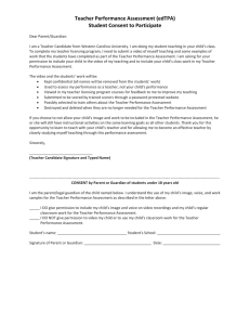 Teacher Performance Assessment (edTPA) Student Consent to Participate