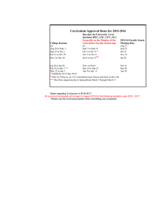 Curriculum Approval Dates for 2015-2016