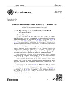 A General Assembly United Nations