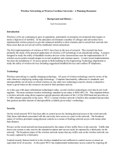 Wireless Networking at Western Carolina University:  A Planning Document Introduction