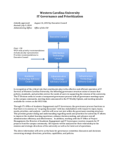 Western Carolina University IT Governance and Prioritization