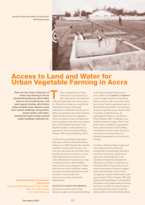 Access to Land and Water for Urban Vegetable Farming in Accra