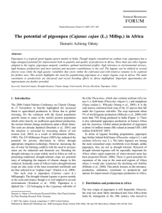 The potential of pigeonpea ( (L.) Millsp.) in Africa Cajanus cajan