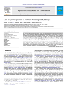 Agriculture, Ecosystems and Environment Land-use/cover dynamics in Northern Afar rangelands, Ethiopia