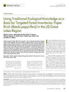 Using Traditional Ecological Knowledge as a Betula papyrifera