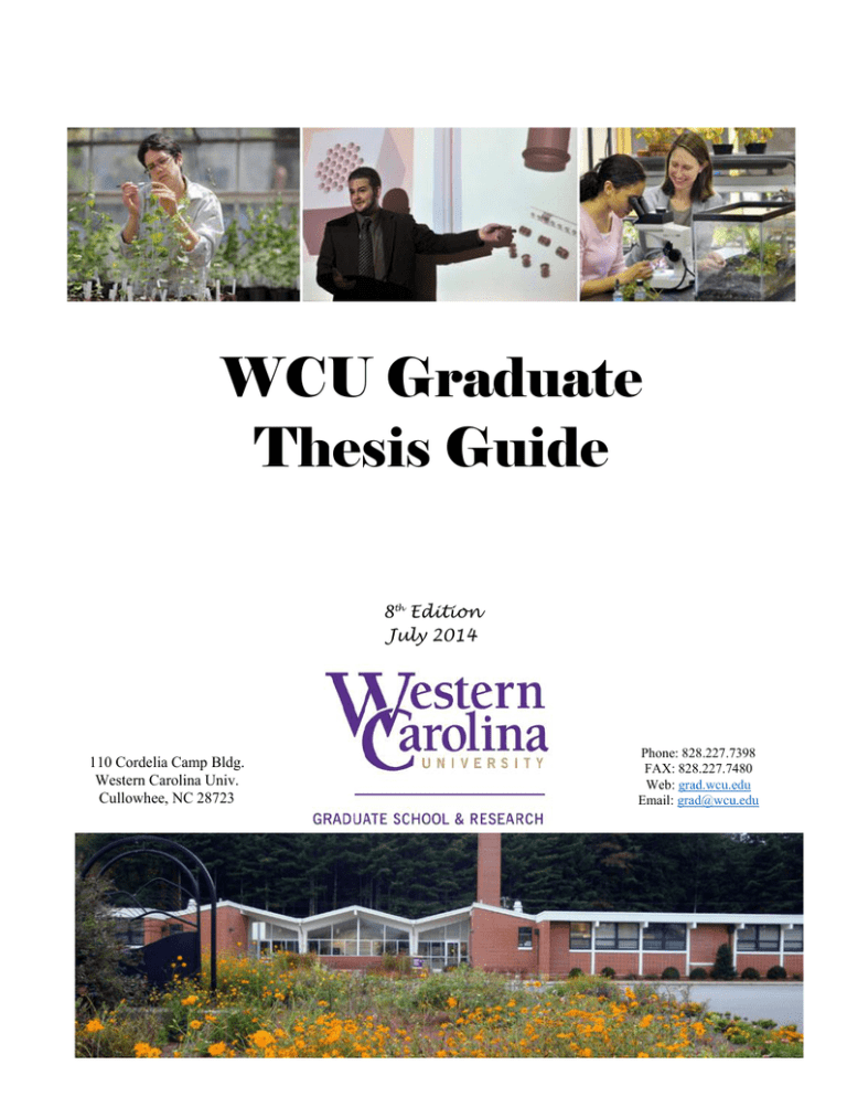 WCU Graduate Thesis Guide 8