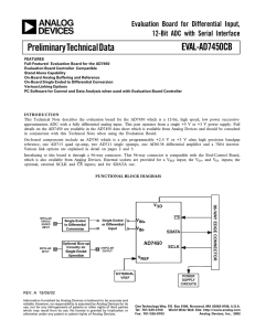 a EVAL-AD7450CB Preliminary Technical Data Evaluation Board for Differential Input,