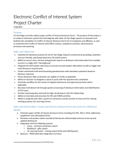 Electronic Conflict of Interest System Project Charter Purpose