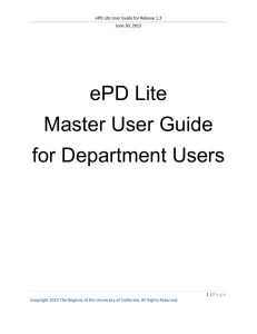 ePD Lite Master User Guide for Department Users