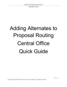 Adding Alternates to Proposal Routing Central Office Quick Guide