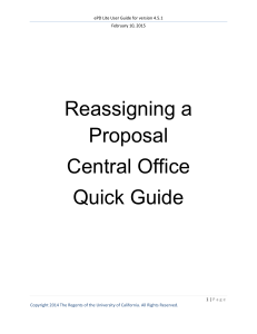 Reassigning a Proposal Central Office Quick Guide