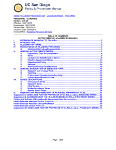 UC San Diego Policy &amp; Procedure Manual