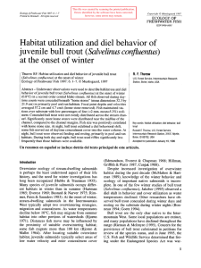 conflwnw) Habitat utilization and diel behavior of juvenile bull trout