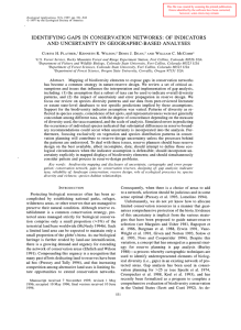 IDENTIFYING GAPS  IN  CONSERVATION NETWORKS:  OF INDICATORS