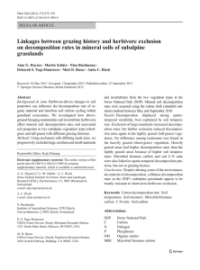 Linkages between grazing history and herbivore exclusion