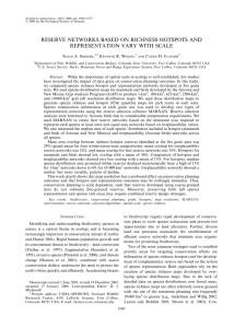 RESERVE NETWORKS BASED ON RICHNESS HOTSPOTS AND REPRESENTATION VARY WITH SCALE S