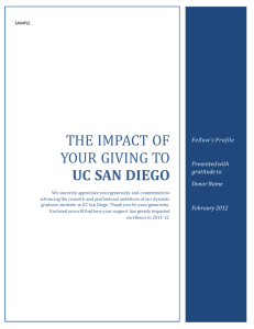 THE IMPACT OF YOUR GIVING TO UC SAN DIEGO