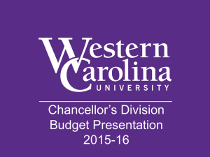 Chancellor’s Division Budget Presentation 2015-16