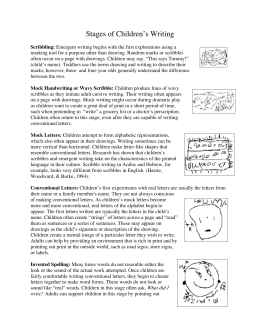 Stages of Children’s Writing
