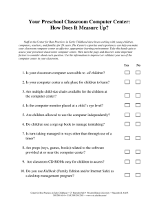 Your Preschool Classroom Computer Center: How Does It Measure Up?