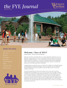 the Welcome, Class of 2015! InsIde thIs Issue