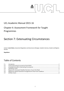 Section 7: Extenuating Circumstances UCL Academic Manual 2015-16