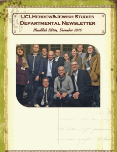 1 Hanukkah Edition, December 2015 Departmental Newsletter UCLHebrew&amp;Jewish Studies