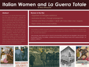 Italian Women and Women in the War Abstract - Organizers for Refugee assistance