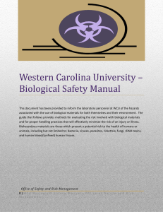 Western Carolina University – Biological Safety Manual