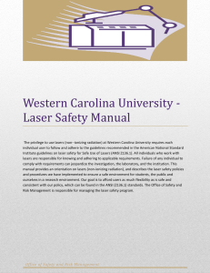 Western Carolina University - Laser Safety Manual