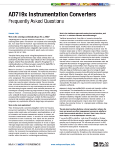 AD719x Instrumentation Converters Frequently Asked Questions General FAQs