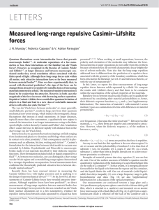 LETTERS Measured long-range repulsive Casimir–Lifshitz forces J. N. Munday
