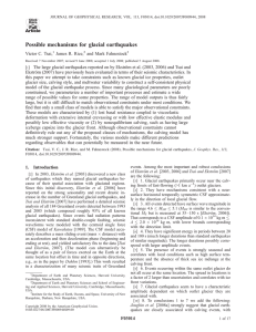 Possible mechanisms for glacial earthquakes