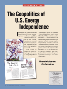 The Geopolitics of U.S. Energy Independence I