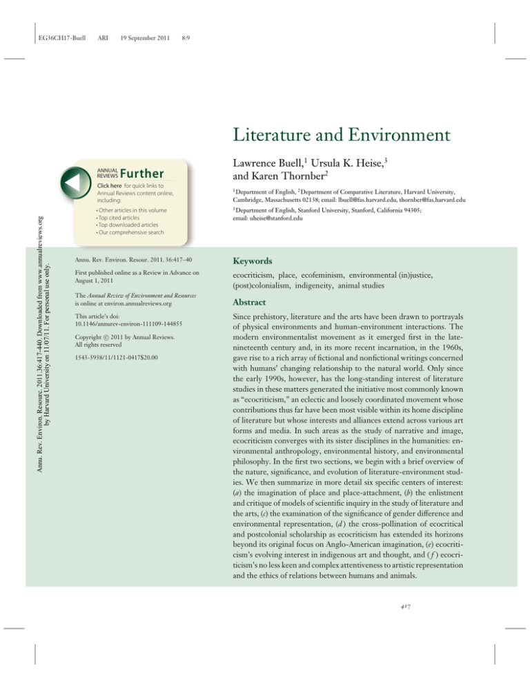 Literature Environment Further Lawrence K. Heise,