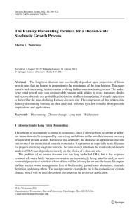 The Ramsey Discounting Formula for a Hidden-State Stochastic Growth Process