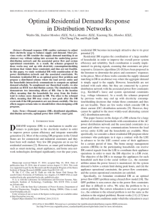 Optimal Residential Demand Response in Distribution Networks Student Member, IEEE