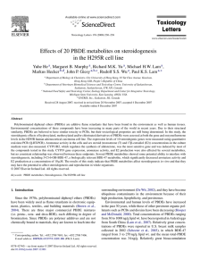 Effects of 20 PBDE metabolites on steroidogenesis