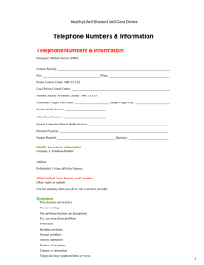 Telephone Numbers &amp; Information