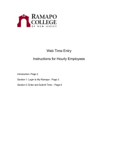 Web Time Entry  Instructions for Hourly Employees Introduction: Page 2