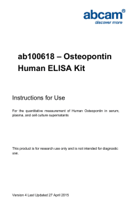 ab100618 – Osteopontin Human ELISA Kit Instructions for Use